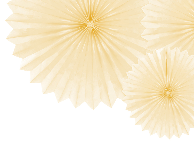 Fächer - Creme, 20 - 40cm, 3er Set