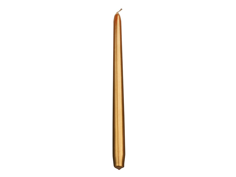 Stabkerze, Metallic, Gold, 29 cm - 10er Set