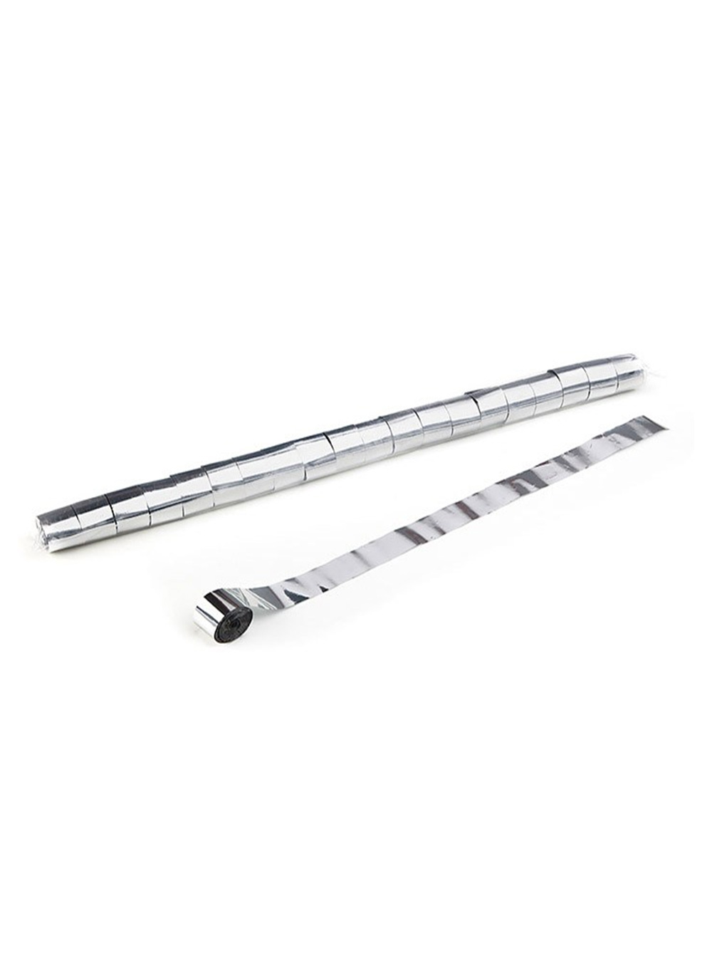 Streamer 10 m x 2,5 cm - Metallic Silber - 20er Bag