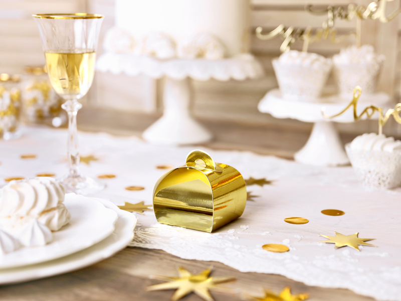 Schachtel Gold, 6x6x5,5 cm - 10 Stück