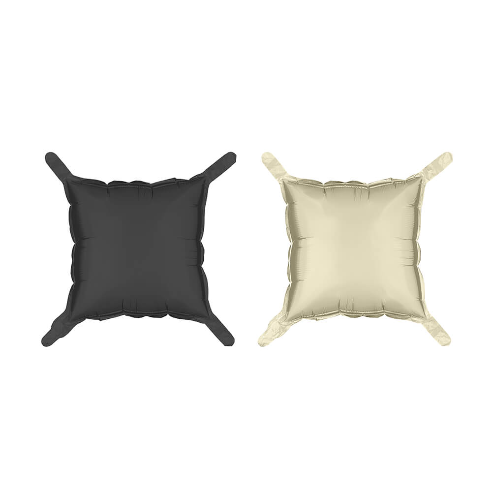 Folienballon Vorhang - 35 x 35 cm - doppelseitig Schwarz-Beige 4 Stk.