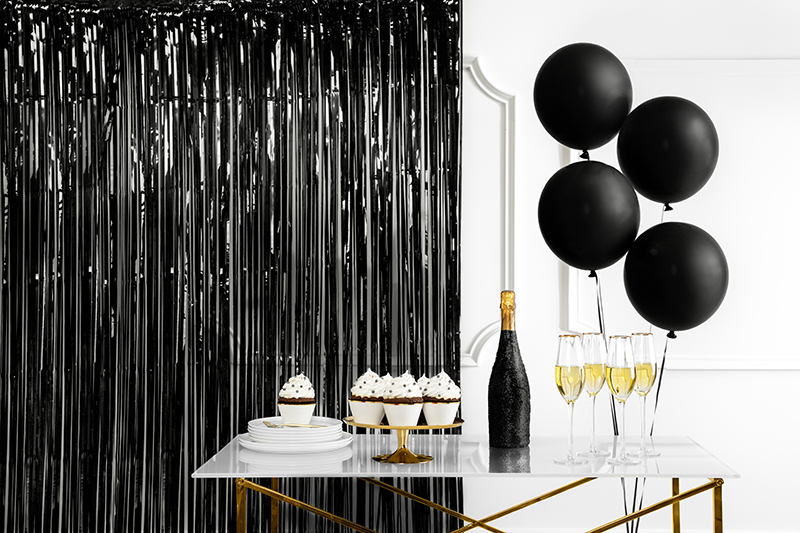Partyvorhang schwarz, 90x250cm