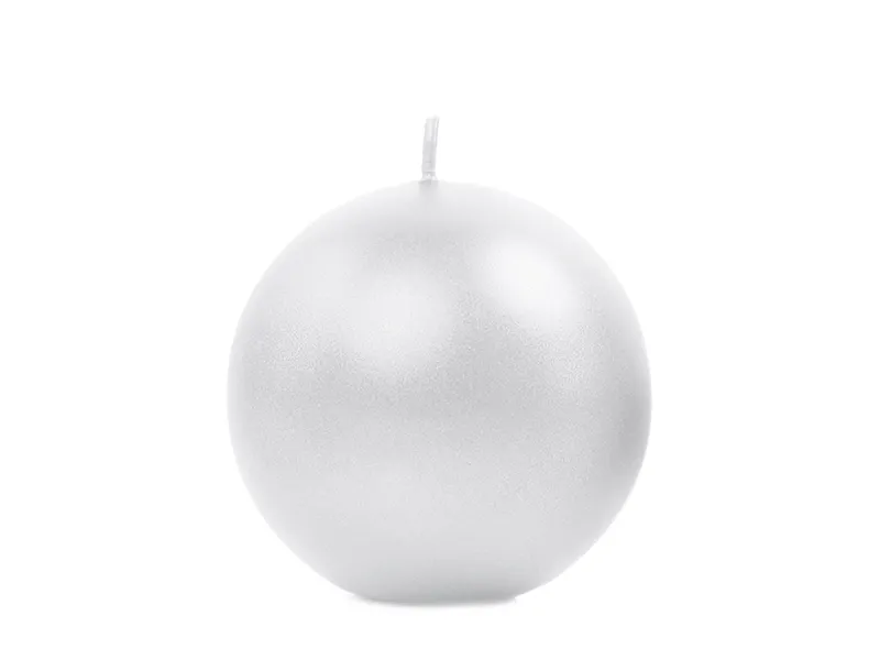 Kugelkerze, Metallic Pearl, 6 cm - 10er Set
