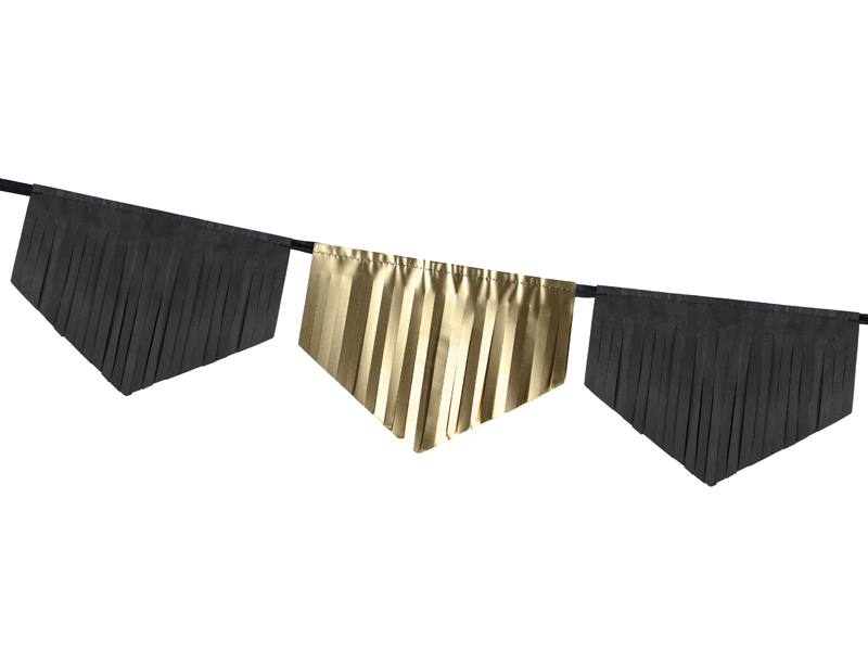 Foliengirlande Schwarz-Gold, 3m