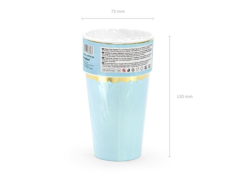 Becher hellblau 220ml, 6 Stk.