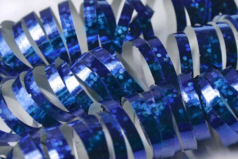 Luftschlange Holographisch Blau, 3.8 m