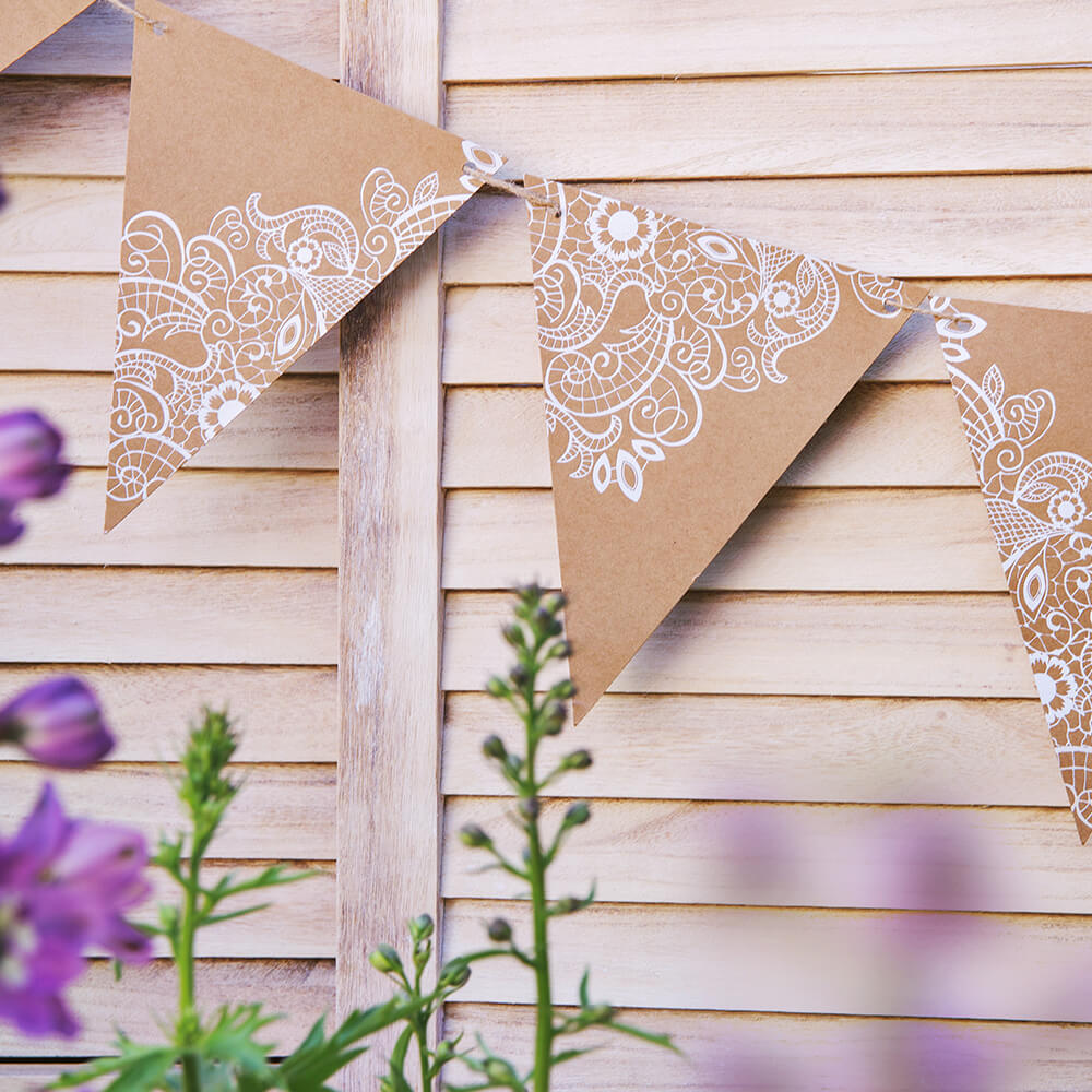 Flaggen-Girlande, Kraftpapier mit Aufdruck, 2,1 m