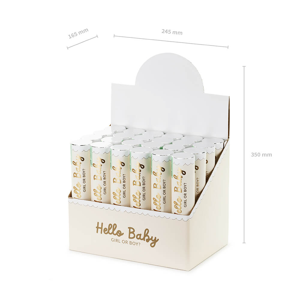 Party Popper Hello Baby Schmetterlinge Blau, 20cm