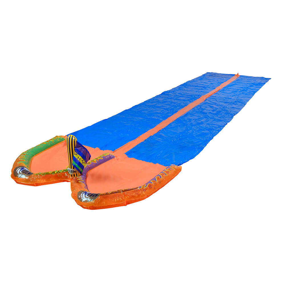 Doppel- Wasserrutsche mit 2 Auffangbecken 650 x 180 cm