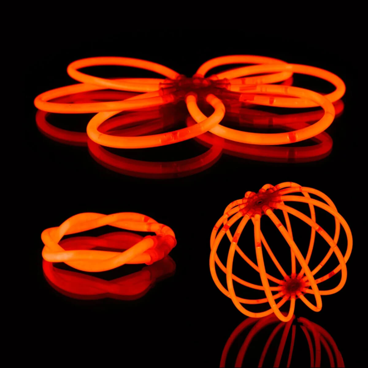 Knicklichter 100er Pack -mit 100 Verbindern, Orange
