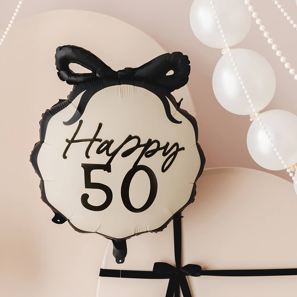 Folienballon Happy 50, 45 cm