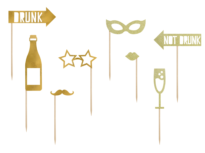 Foto Requisiten Mix, Gold - 8er set