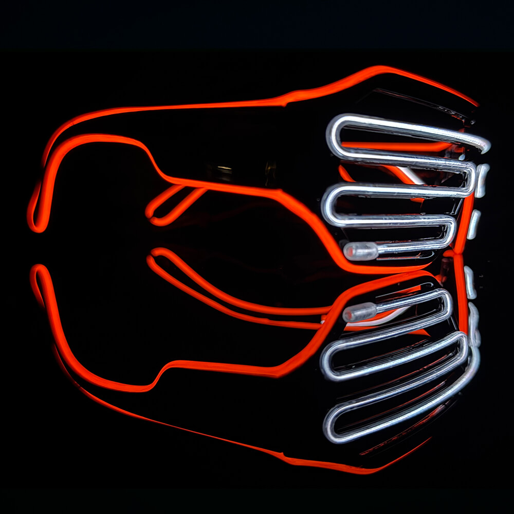 BLINXS EL Neon-Brille, Rot - Weiß