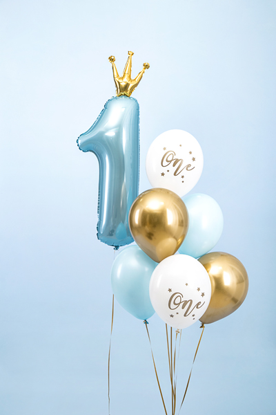 Luftballons ONE mix Blau 30cm, 6 Stk