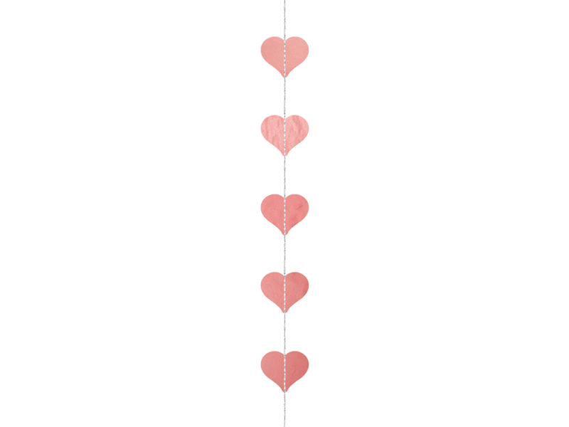 Girlande Herzen, Roségold, 3 m