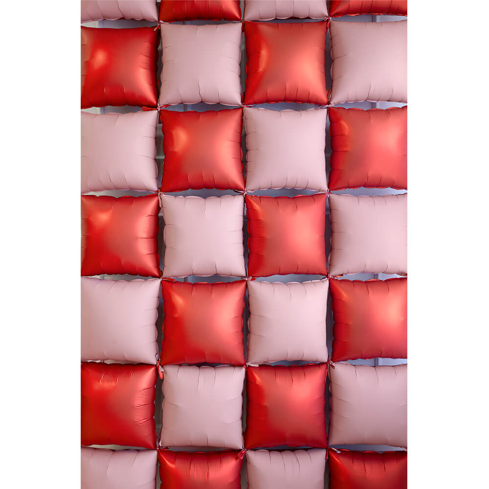 Folienballon Vorhang - 35 x 35 cm - doppelseitig Rosa-Rot 4 Stk.