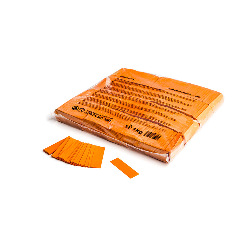 Slowfall Konfetti Rechteckig 55x17 mm - Papier Orange - 1 Kg