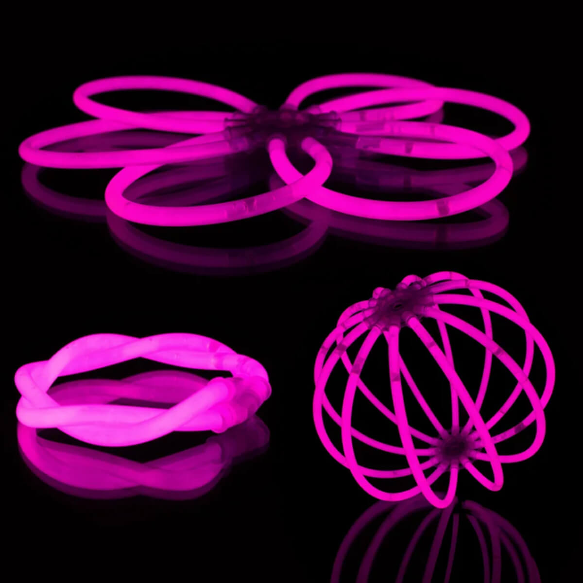 Knicklichter 100er Pack -mit 100 Verbindern, Pink