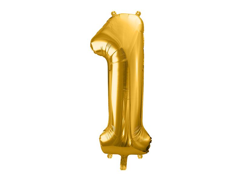 Folienballon Zahl 1, Gold 86cm