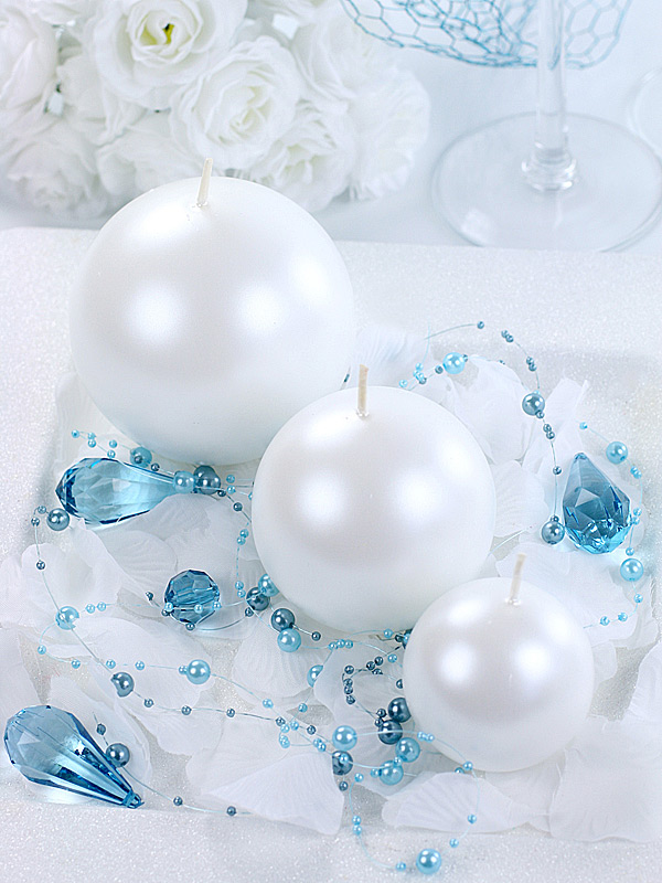 Kerzenkugel, Metallic Pearl, 8 cm - 6er Set