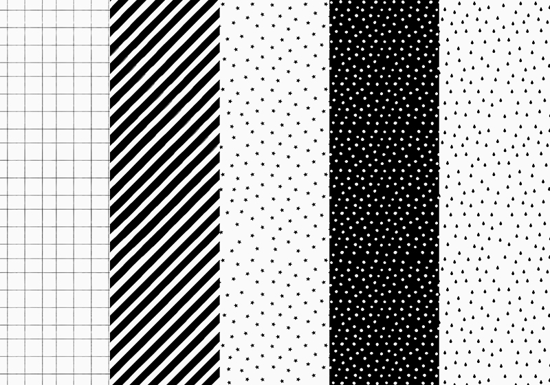 Geschenkpapier Mix 2, 5er Set 68,5x100cm je Rolle