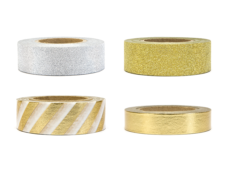 Dekoband Goldmix, 4er Set