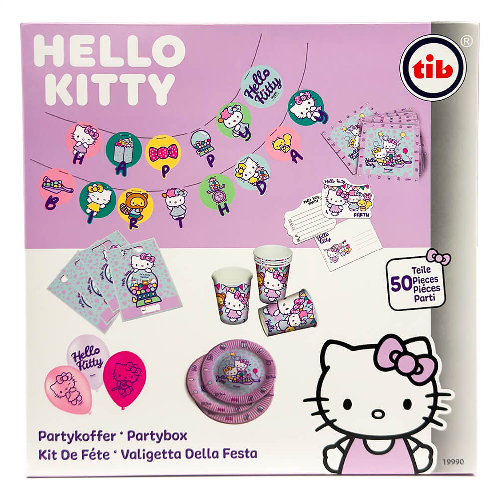 Partykoffer Hello Kitty, für 6 Personen, 51 Teile