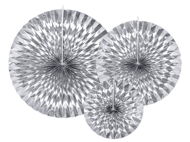 Fächer - Silber, 23 - 40 cm, 3er Set