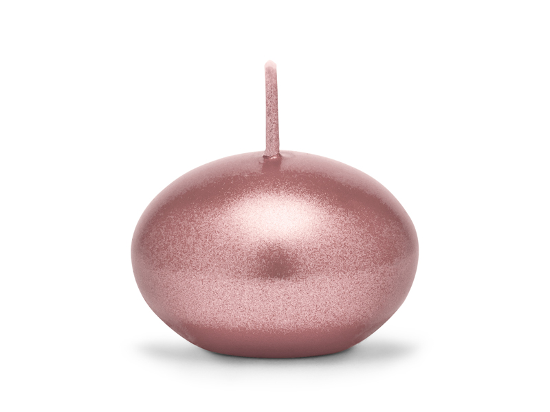 Schwimmkerze Metallic Roségold, 4 cm - 50er Set