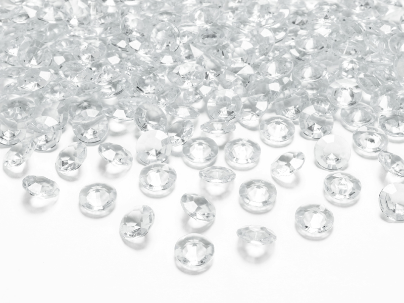 Streudeko Diamanten Klar, 12 mm - 100 Stk