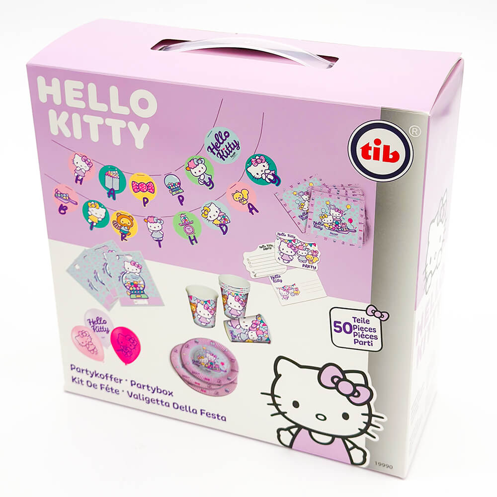 Partykoffer Hello Kitty, für 6 Personen, 51 Teile