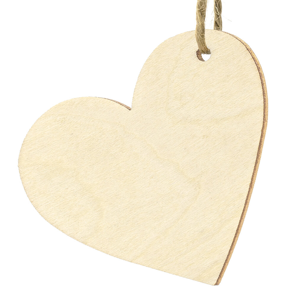Holztischkarten in Herzform, 6x5 cm, 10 Stück