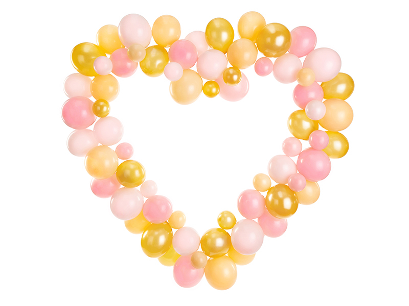 Ballongirlande mit Herzrahmen, rosa, 160 cm