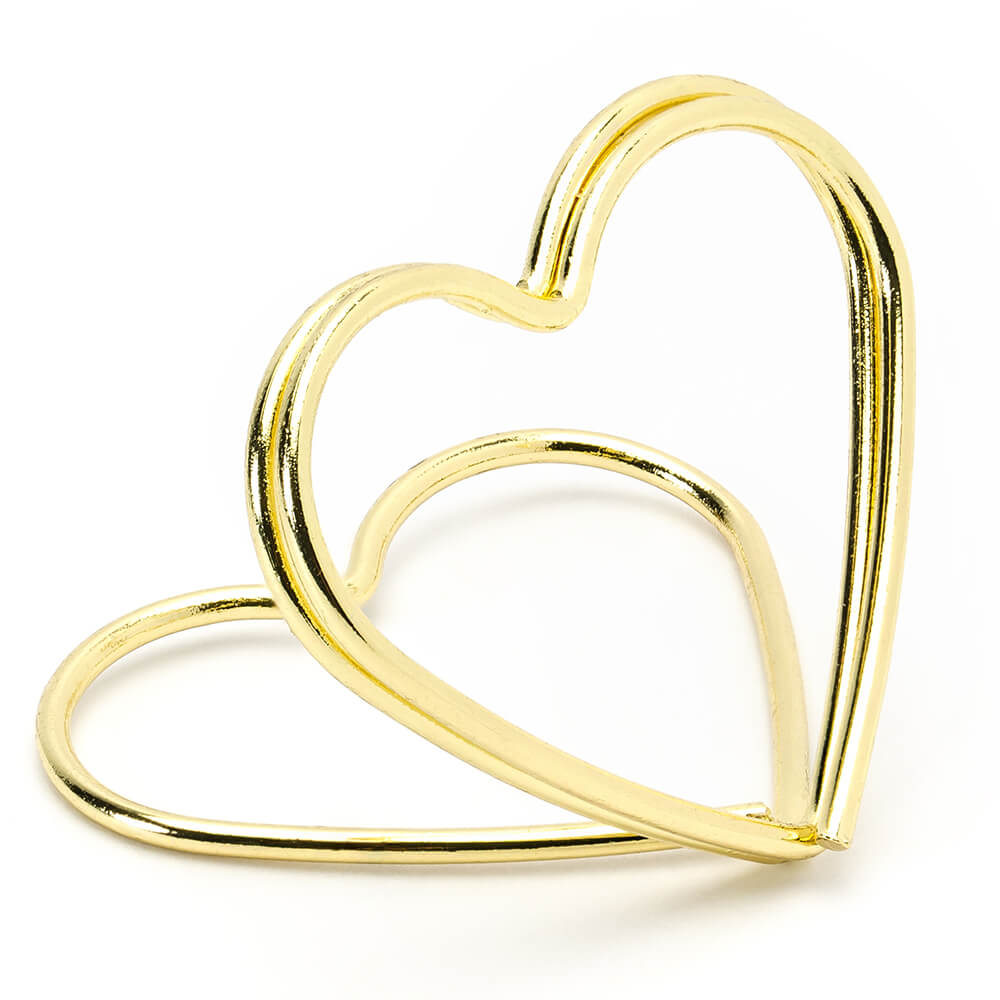 Tischkartenhalter Herzen, Gold, 2,5 cm - 10 Stk