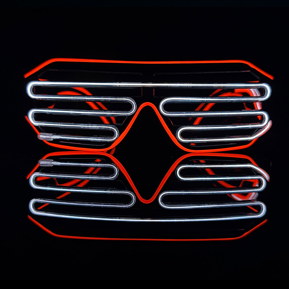 BLINXS EL Neon-Brille, Rot - Weiß