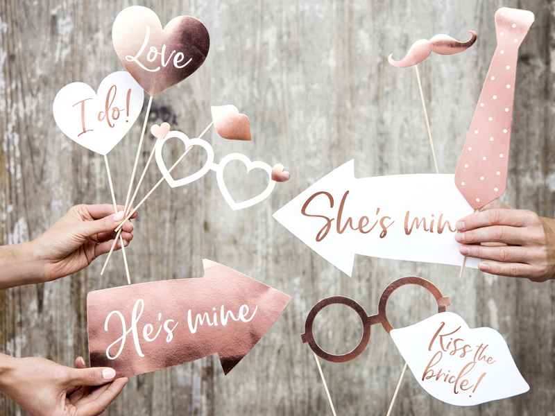 Foto Requisiten Mix, Rosa - 12er Set