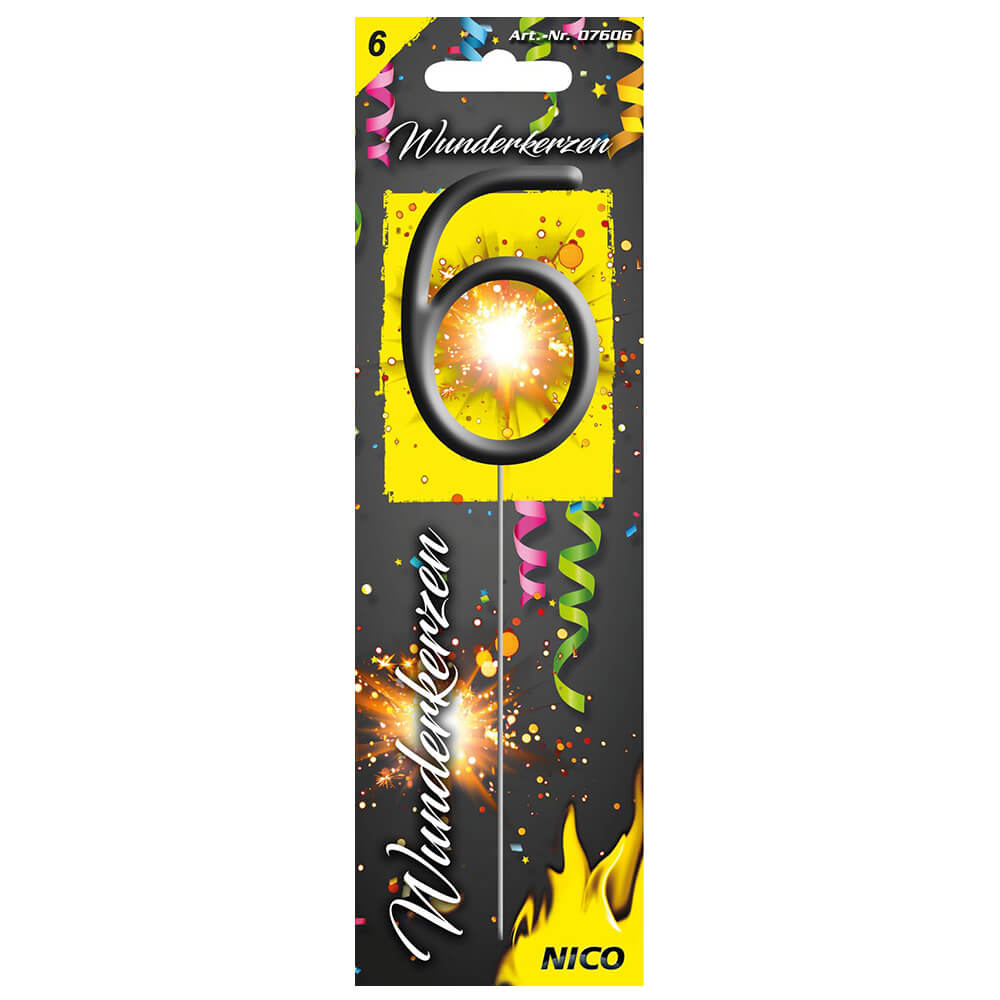 Wunderkerze Zahl 6