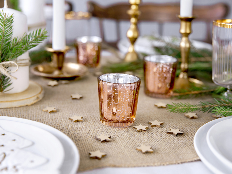 Kerzenhalter Roségold, 6 cm - 4 Set
