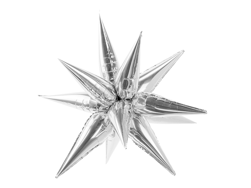Folienballon Silver Star 3D, 95cm
