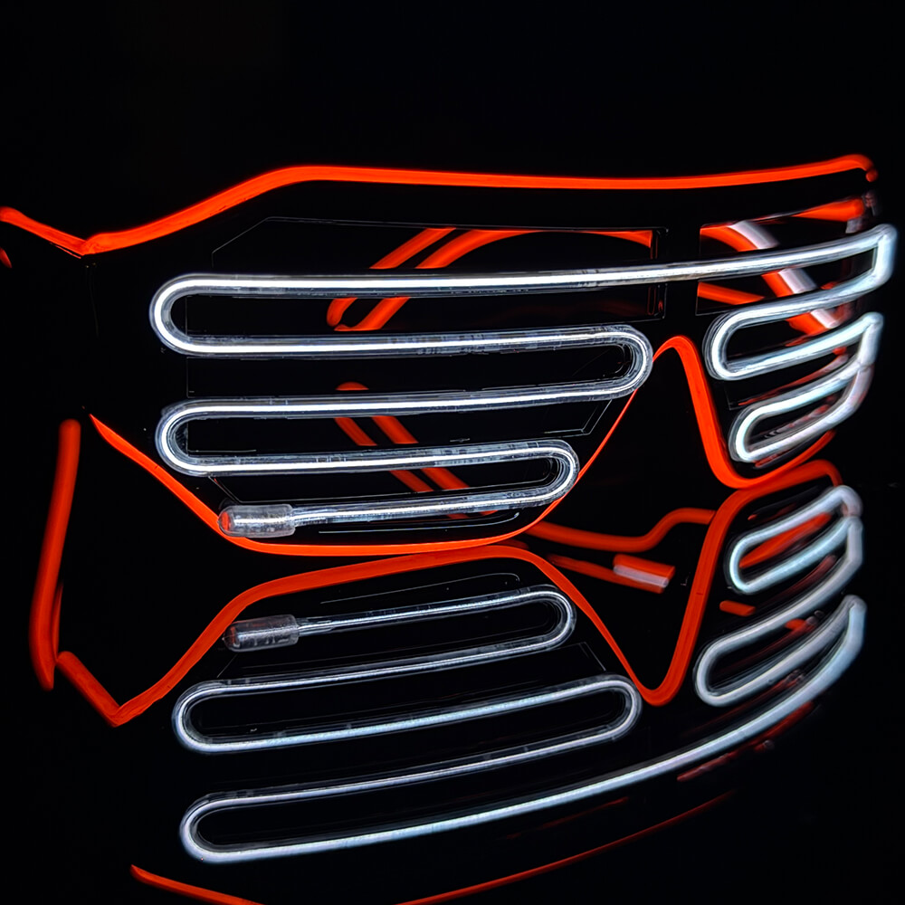 BLINXS EL Neon-Brille, Rot - Weiß