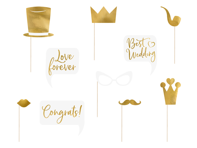 Foto Requisiten Mix, Gold - 10er Set