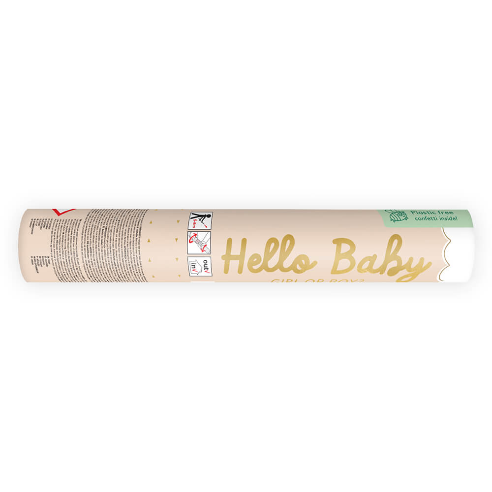 Party Popper Hello Baby Schmetterlinge Blau, 20cm