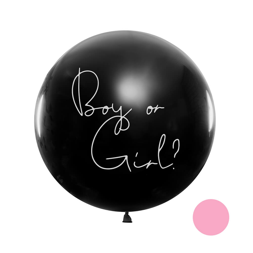 Gender Reveal Ballon - Boy or Girl, Mädchen, 1m