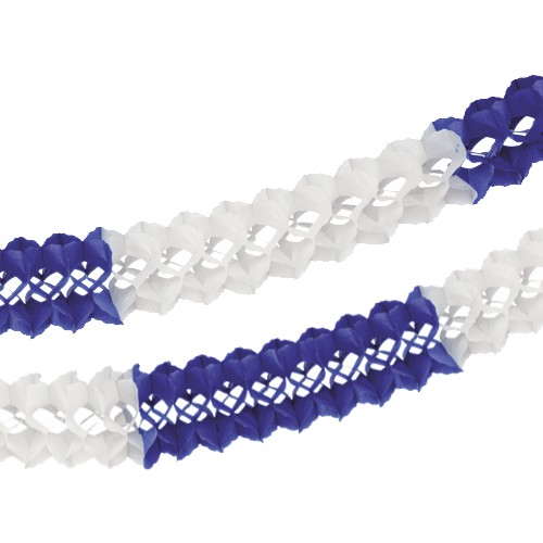 Großraumgirlande Blau/Weiss, Ø 16 cm x 10 m - schwer entflammbar