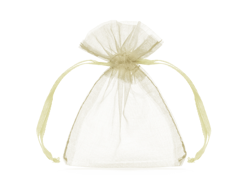 Organzasäckchen, 10cm, Creme - 10 Stück