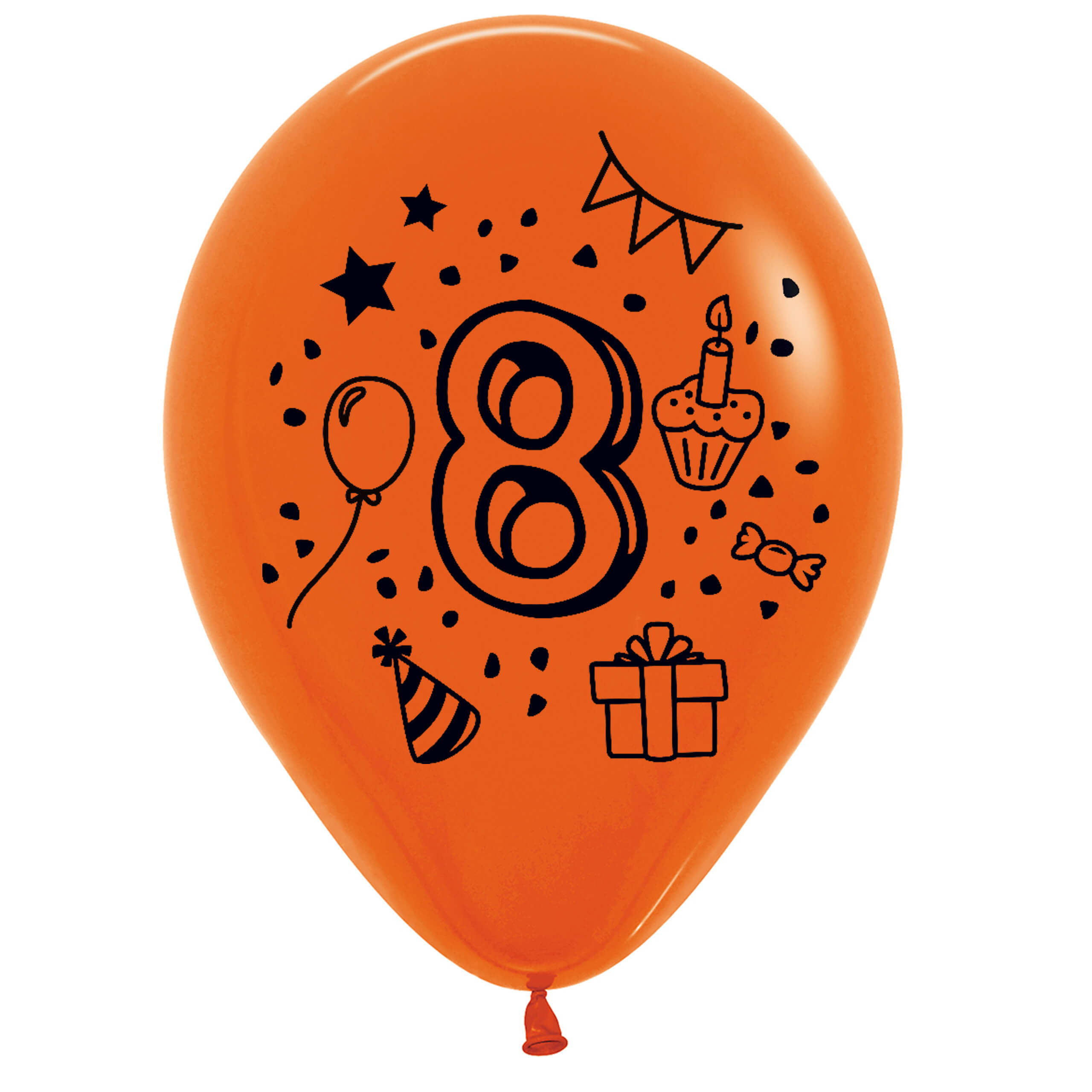 7x Luftballon Zahl 8 bunt Ø 30 cm