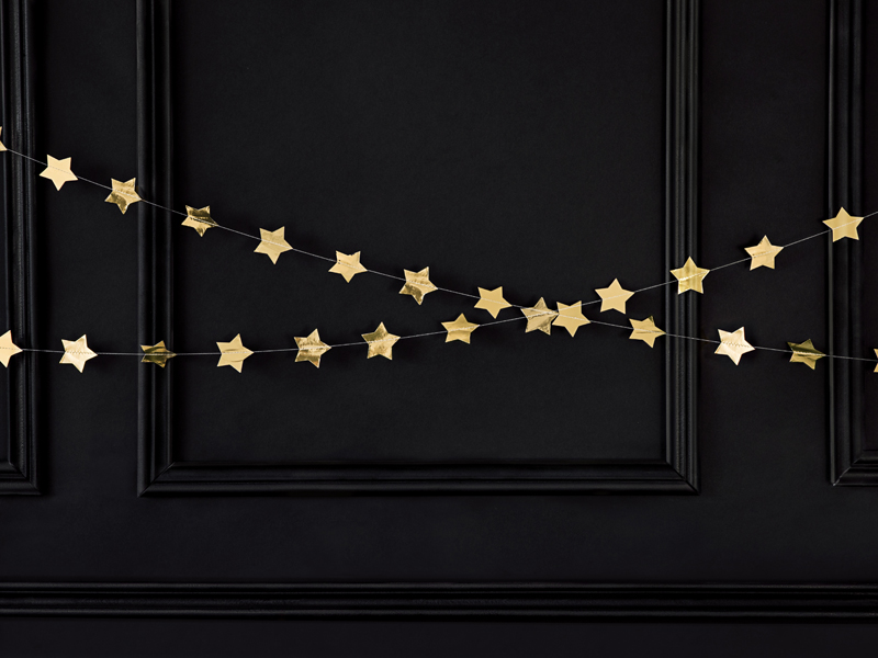 Sternen-Girlande in Gold, 3,6 m