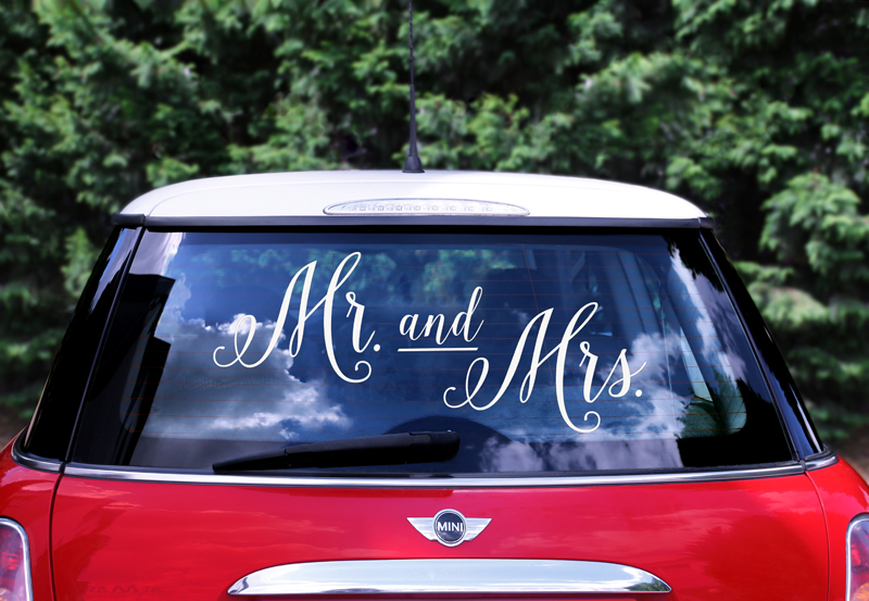 Autoaufkleber - Mr. und Mrs.