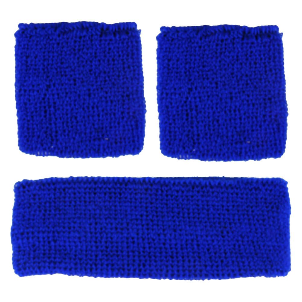 Schweißband / Stirnband 3er Set blau