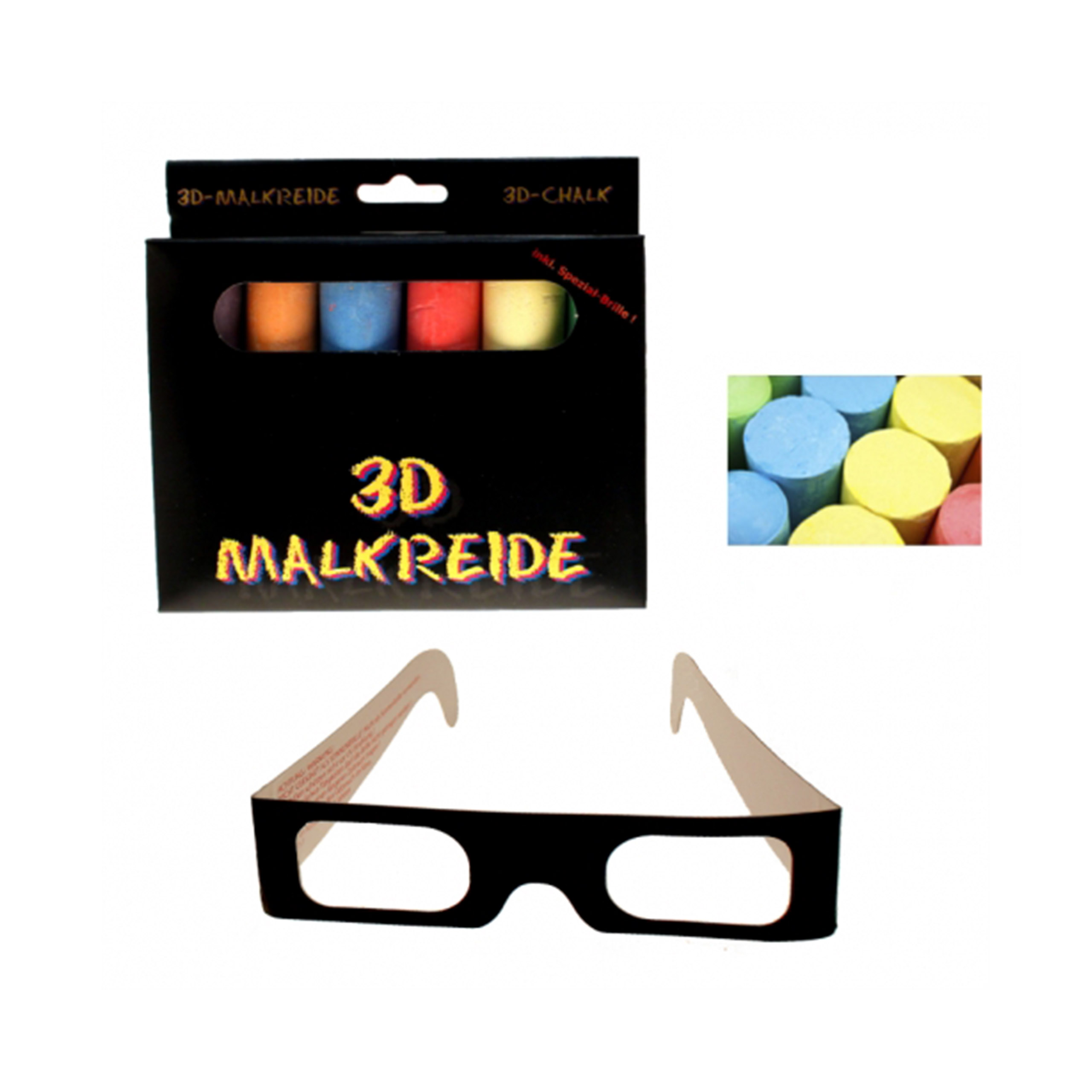 3D Kreide Set inkl. Brille